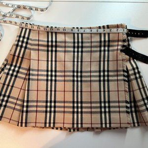 Burberry Plaid Skirt Wool Kilt Schoolgirl Wrap